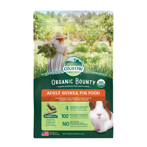 Oxbow 有機成年葵鼠/天竺鼠糧 - 3lb Organic Bounty Adult Guinea Pig Food